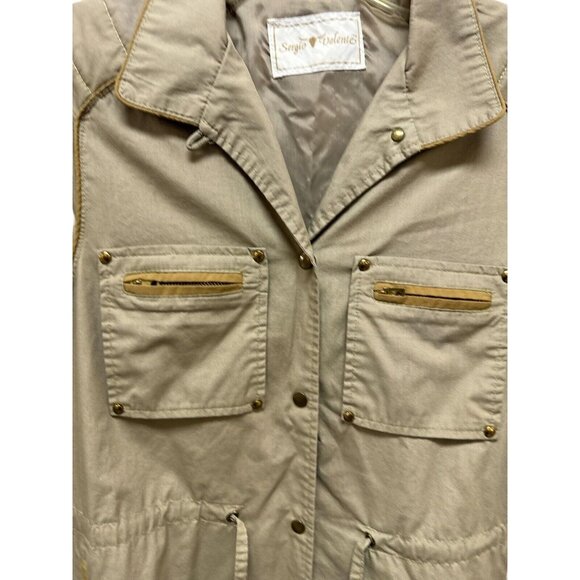 VTG SERGIO VALENTE SNAP UP ORANGE KHAKI TRENCH SPY DOWNTOWN TRENCH RETRO COAT SM - Picture 5 of 14